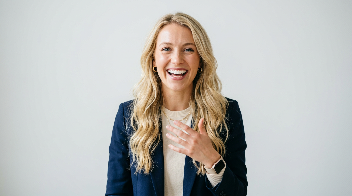 Happy student using Y10